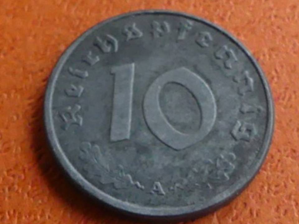  Deutschland Drittes Reich 10 Reichspfennig 1945 A, seltener Jahrgang   