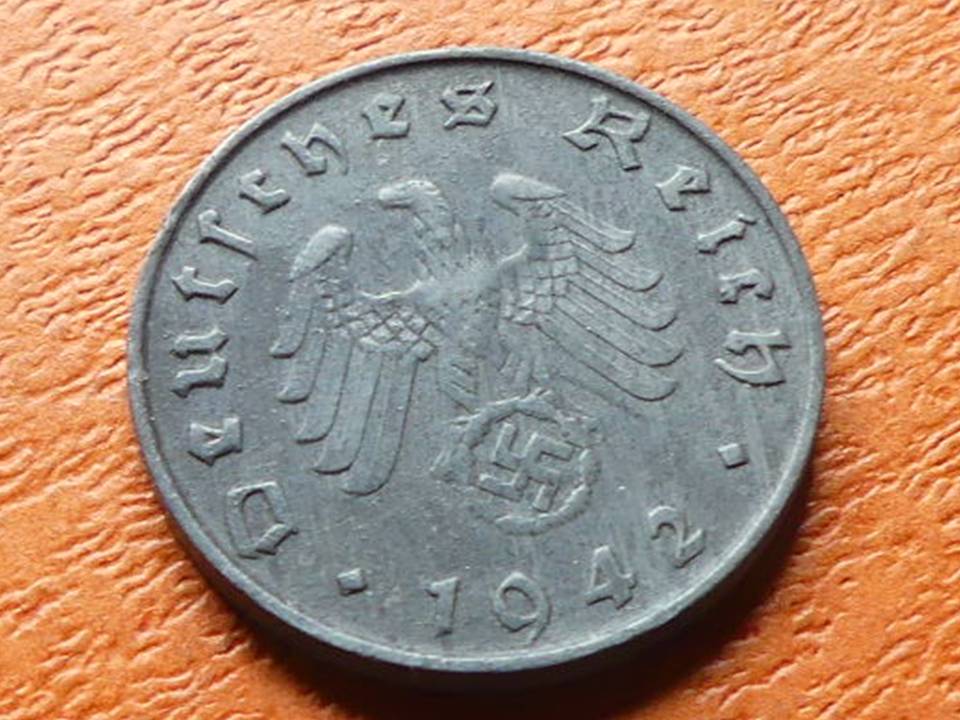  Deutschland 3. Reich 10 Reichspfennig 1942 B seltener Jahrgang   