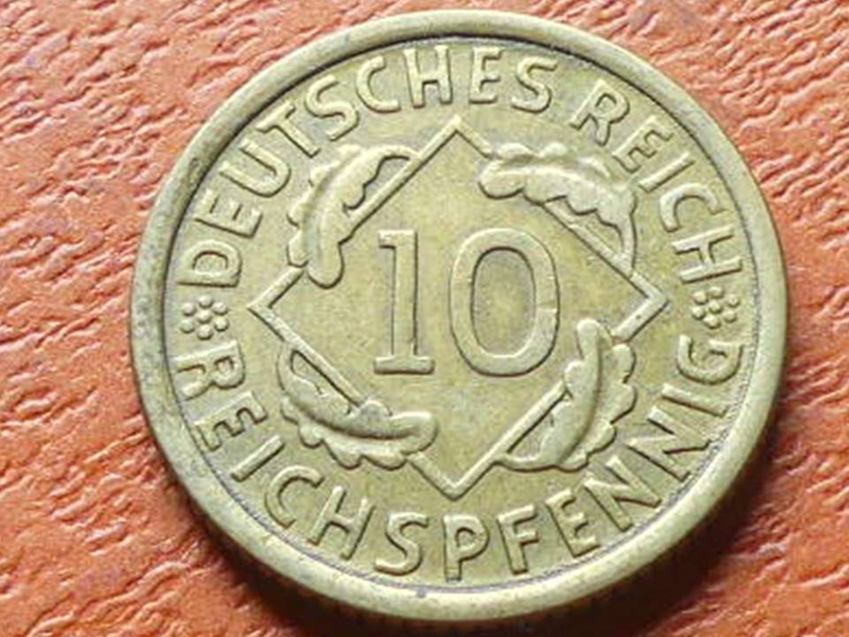  Deutschland Weimar 10 Reichspfennig 1932 E seltener Jahrgang – Topstück   