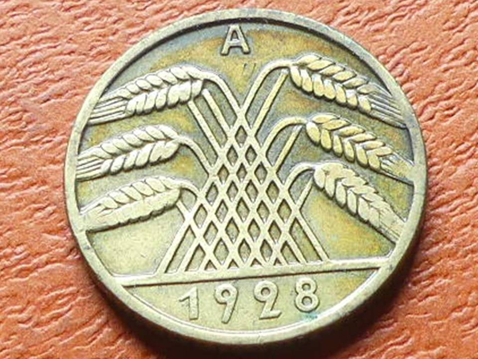  Deutschland Weimar 10 Reichspfennig 1928 A seltener Jahrgang   