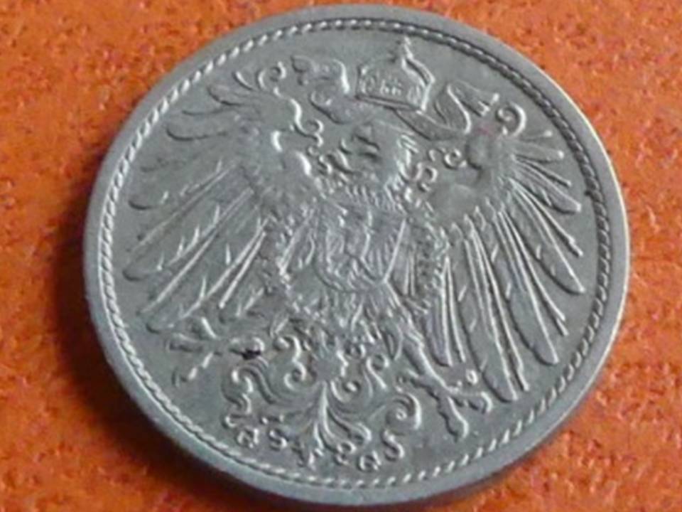  Deutschland Kaiserreich 10 Pfennig 1909 G, seltener Jahrgang. Top-Erhaltung!   