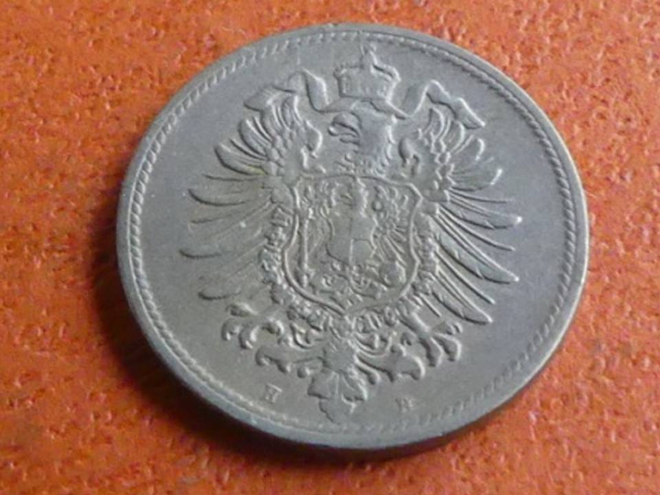  Deutschland Kaiserreich 10 Pfennig 1876 H, seltener Jahrgang   