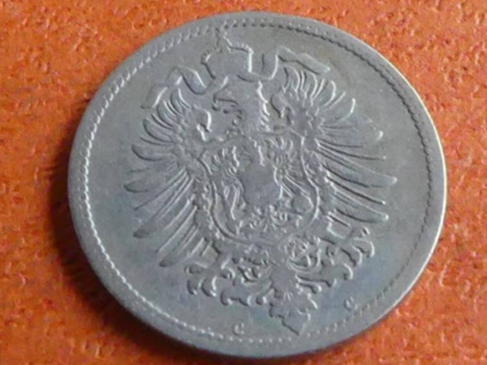  Deutschland Kaiserreich 10 Pfennig 1873 C, seltener Jahrgang   