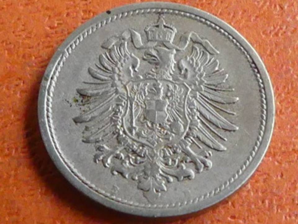  Deutschland Kaiserreich 10 Pfennig 1873 B, seltener Jahrgang   