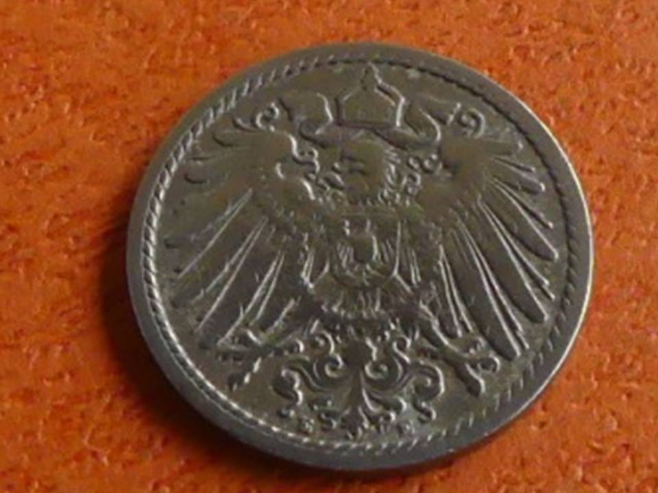  Deutschland Kaiserreich 5 Pfennig 1897 E, seltener Jahrgang   