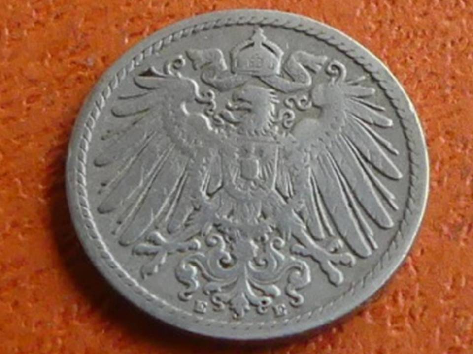  Deutschland Kaiserreich 5 Pfennig 1895 E, seltener Jahrgang   