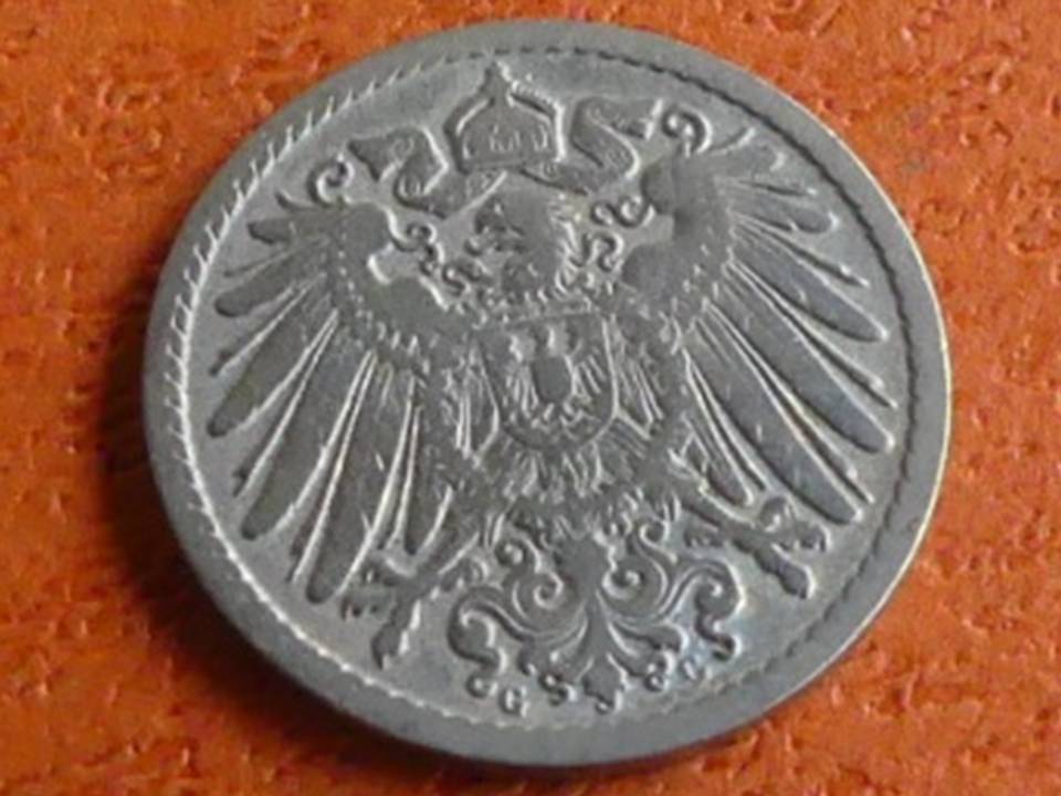  Deutschland Kaiserreich 5 Pfennig 1895 G, seltener Jahrgang   