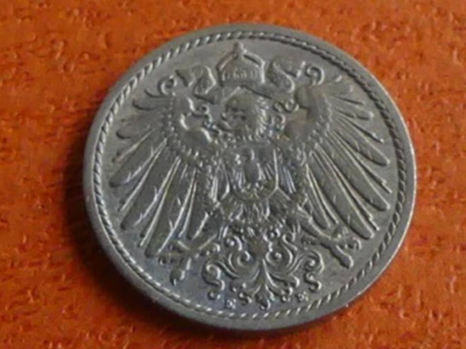  Deutschland Kaiserreich 5 Pfennig 1894 E, seltener Jahrgang   