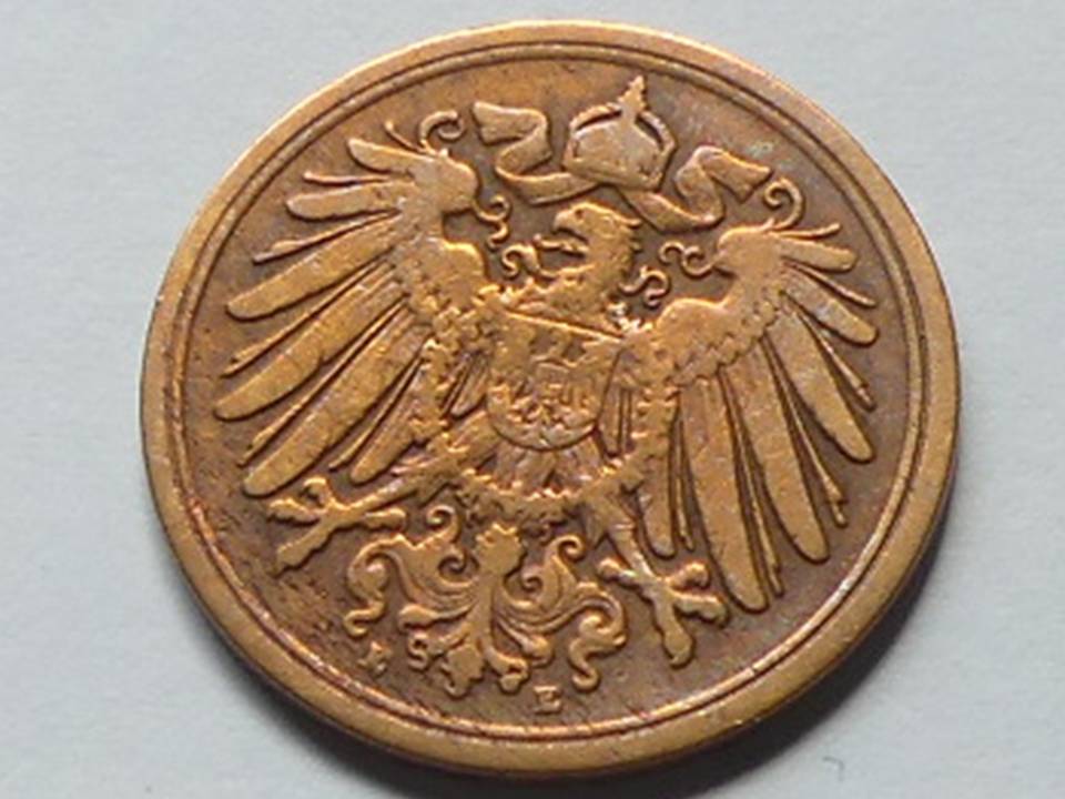 Deutschland Drittes Reich 1 Pfennig 1895 E seltener Jahrgang.   