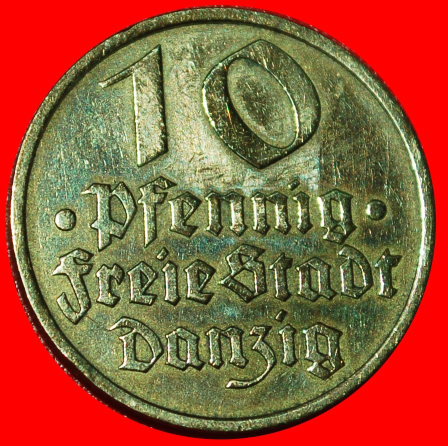  * POLAND (1923-1937): GERMANY DANZIG ★ 10 PFENNIGS 1932 UNCOMMON FISH! ★LOW START ★ NO RESERVE!   
