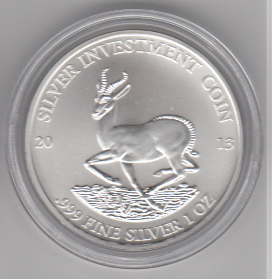 Gabun, 1000 Francs, The African Springbok 2013, 1 unze oz Feinsilber   