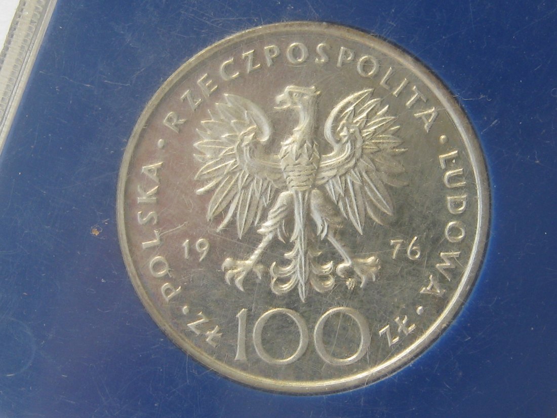  Polen 100 Zlotys Tadeusz Kosciuszko 1976; 625er Silber, 16,5 Gramm, in Original-Etui   