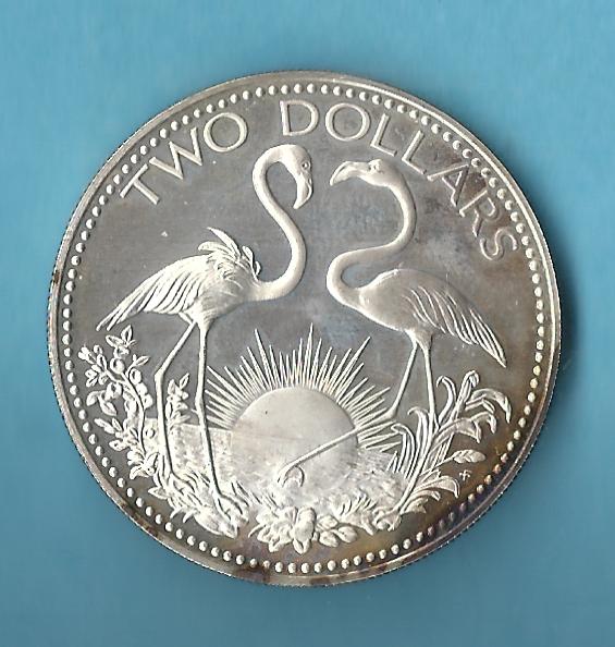  Bahamas 2 Dollar 1975 Silber Koblenzer Muenzen Studio Münzenankauf Koblenz Frank Maurer AD294   