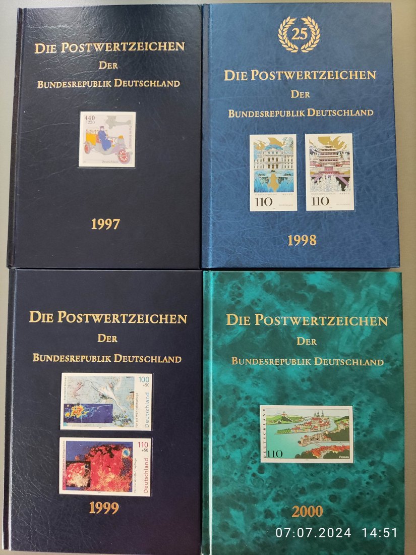  Jahrbücher der Postwertzeichen der BRD 1997 - 2000   