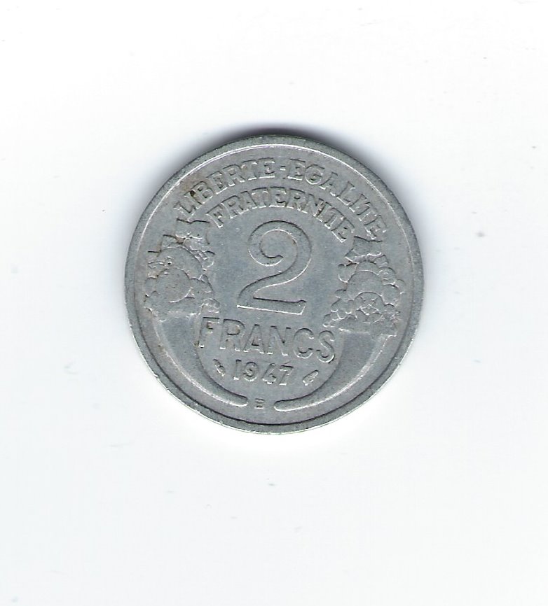  Frankreich 2 Francs 1947 B   