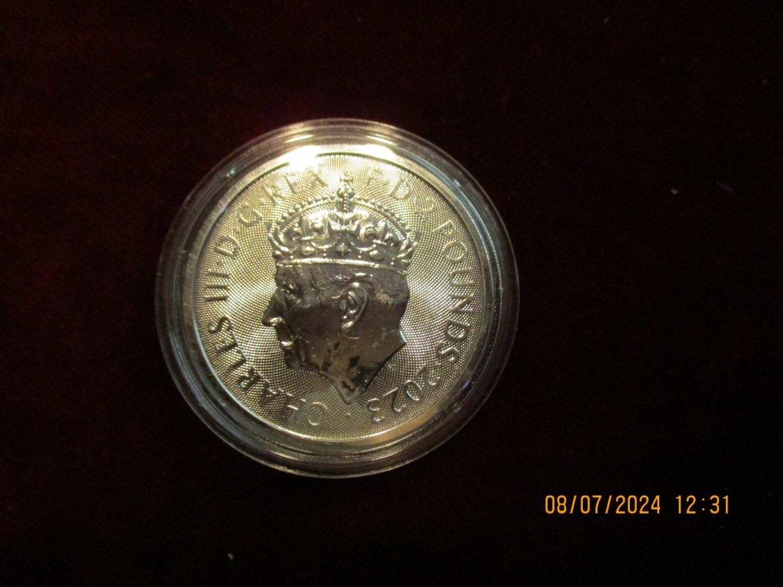  2 Pounds 2023 Charles III 6 May 1 Unze Silber 999er   