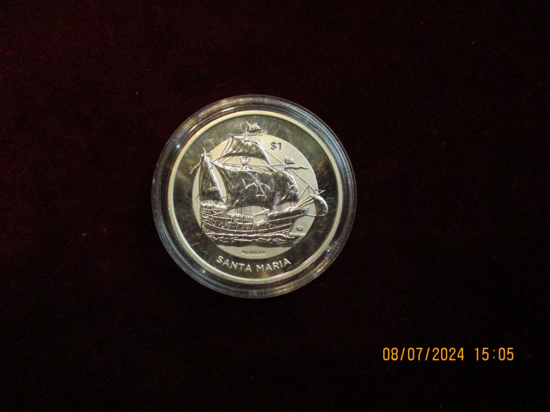  1 Dollar 2022 Britisch Virgin Islands Santa Maria 1 Unze Silber 9999er   
