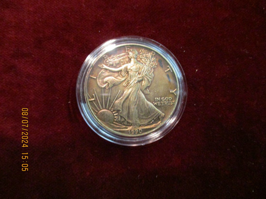  1 Dollar Liberty 1990 - 1 Unze Silber 999er   