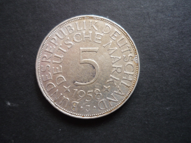  Deutschland 5 Mark 1958J!!SEHR SELTEN!   