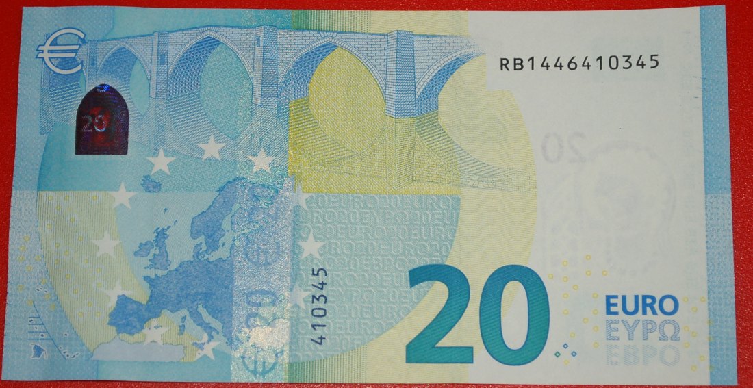  * NEW EUROPE TYPE for russia (USSR): GERMANY ★ 20 EURO 2015 PREFIX RB R010G3★LOW START ★ NO RESERVE!   
