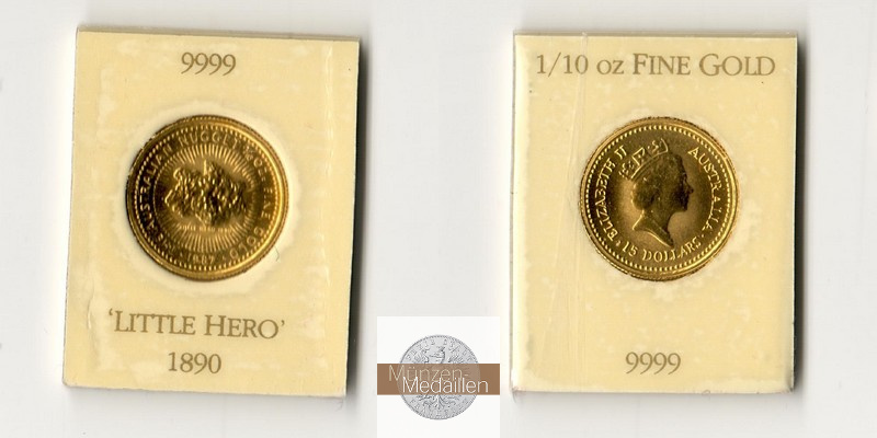 Australien MM-Frankfurt Feingold: 3,11g 15 Dollar Nugget 1987 