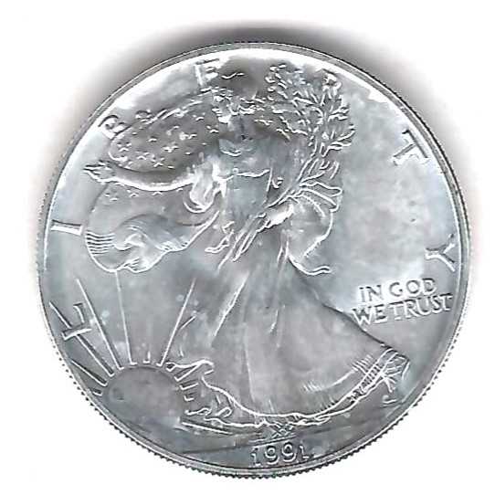  USA Silver Eagle 1991 1 oz. Silber Münzenankauf Koblenz Frank Maurer AD410   