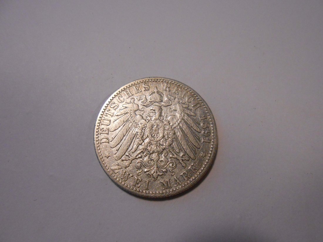  Kaiserreich Silbermünze 2 Mark Preußen   