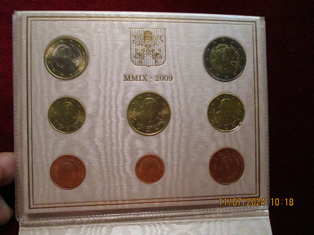  Kurzmünzensatz Vatikan 2009 Papst Benedikt XVI. im Blister   