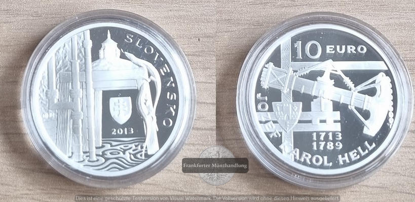  Slowakei  10 Euro, 2013 300. Geburtstag von Jozef Karol HellFM-Frankfurt  Feinsilber: 16,2g   