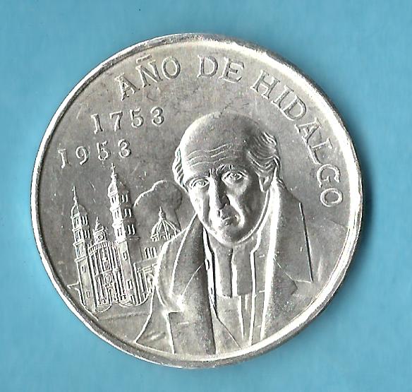  Mexico Cinco Pesos 1953 vz-st rar Silber Golden Gate Goldankauf Koblenz Frank Maurer AD531   