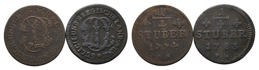  Jülich-Berg; 2 Kleinmünzen 1774/1783   