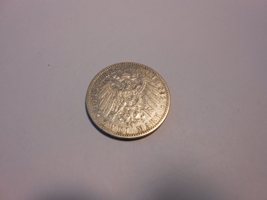  Kaiserreich Silbermünze 2 Mark Preußen   