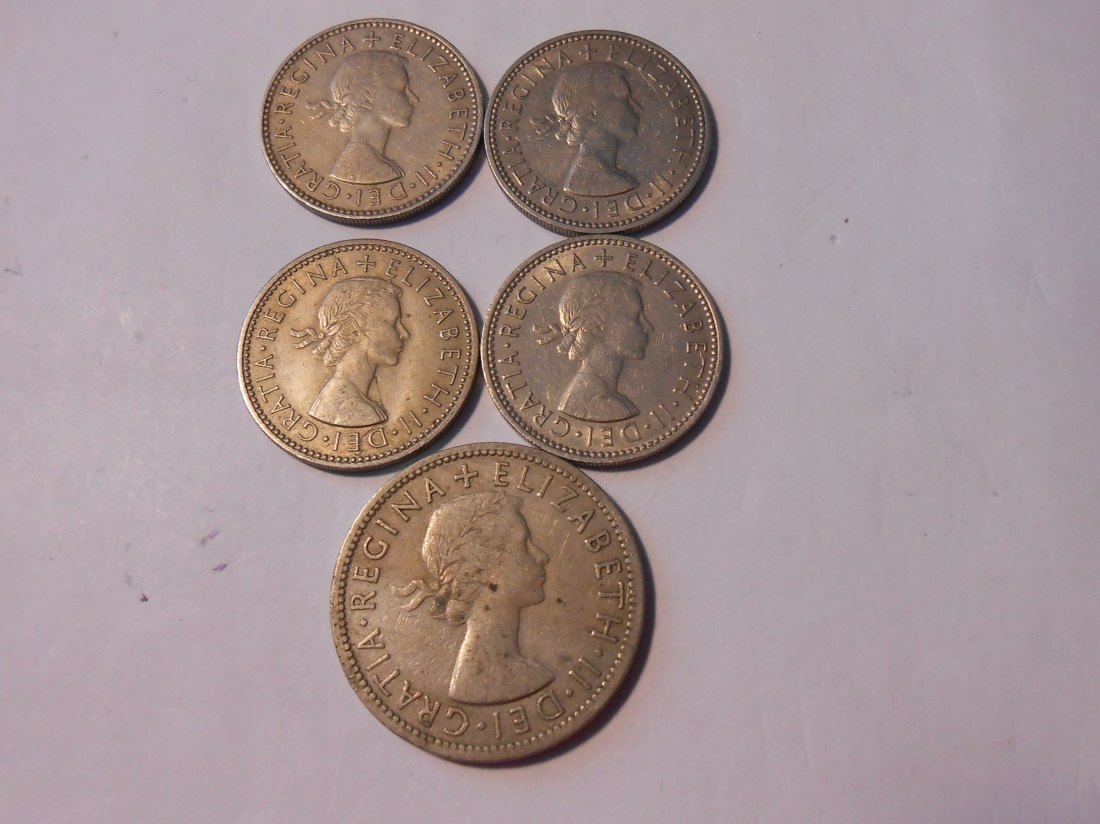  L4 Großbritannien 5er Lot < 1 S 1958 1960 1962 1963 / 2 S 1956   