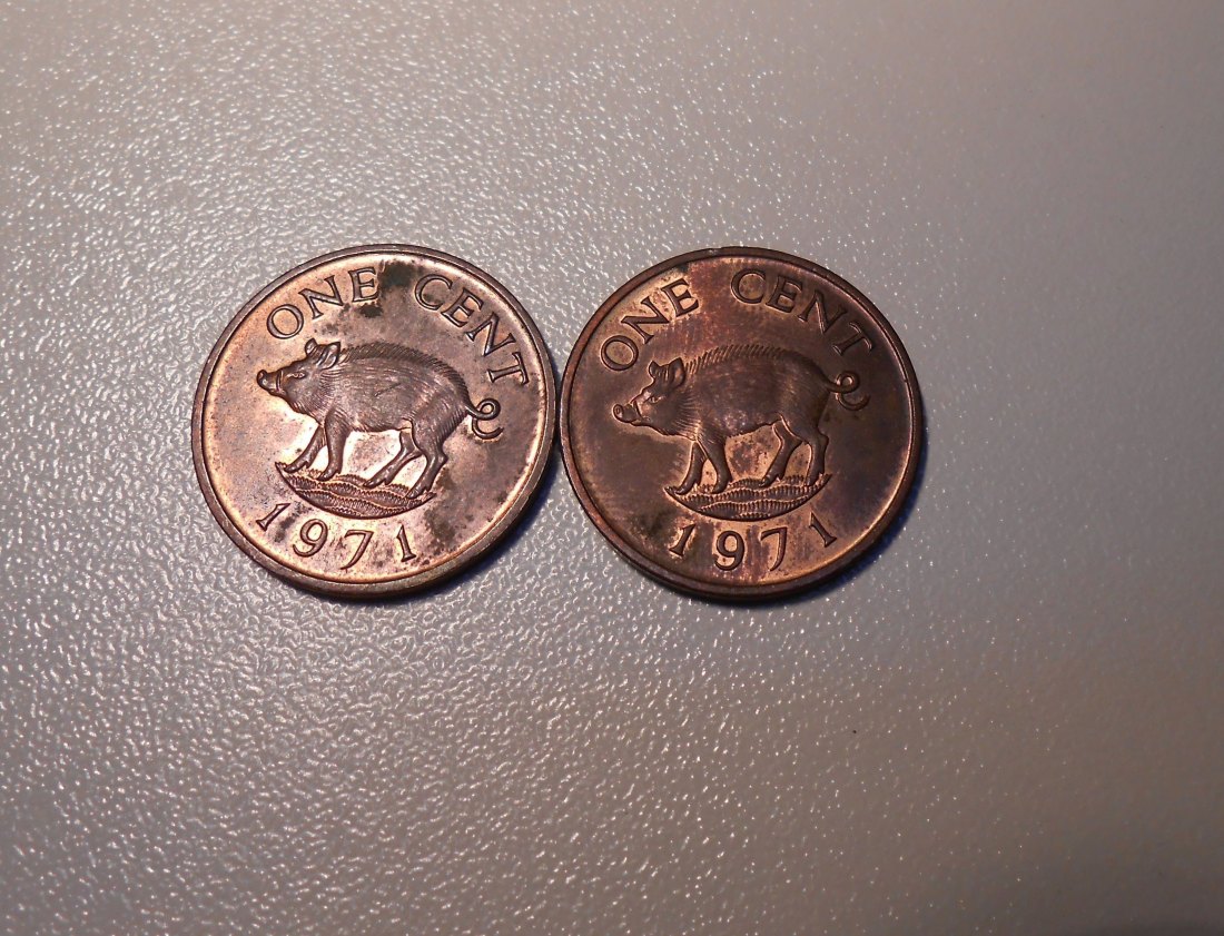  L8 Bermuda 2er Lot < 2 Stück 1 Cent 1971 Bronze   