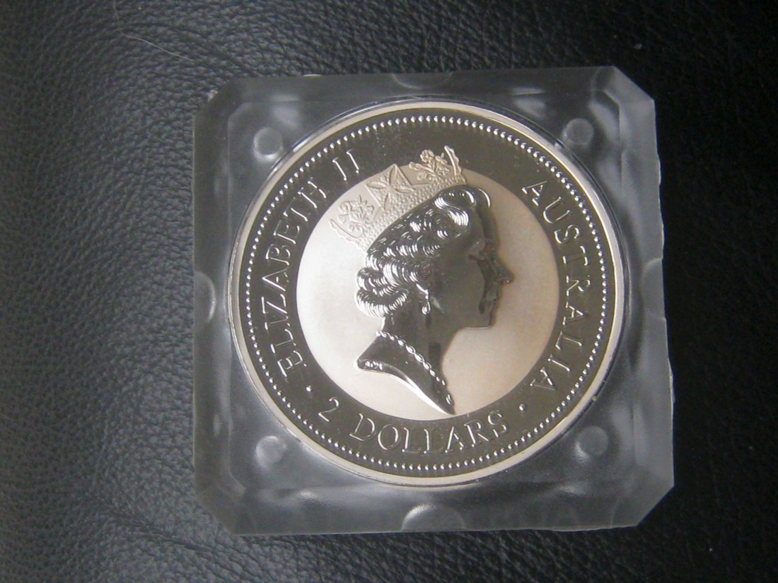  2 Dollars 1996 - Elizabeth II. Australian Kookaburra; Silber(.999) Gewicht 62,207 g   