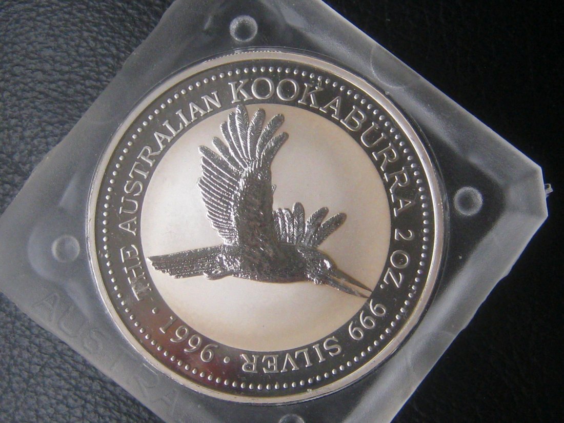 2 Dollars 1996 - Elizabeth II. Australian Kookaburra; Silber(.999) Gewicht 62,207 g   