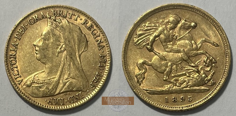 Grossbritannien, Victoria (1838-1901) MM-Frankfurt Feingold: 3,66g 1/2 Sovereign 1895 