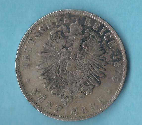  Kaiserreich 5 Mark Bayern Ludwig II 1875 ss Golden Gate Goldankauf Koblenz Frank Maurer AD444   