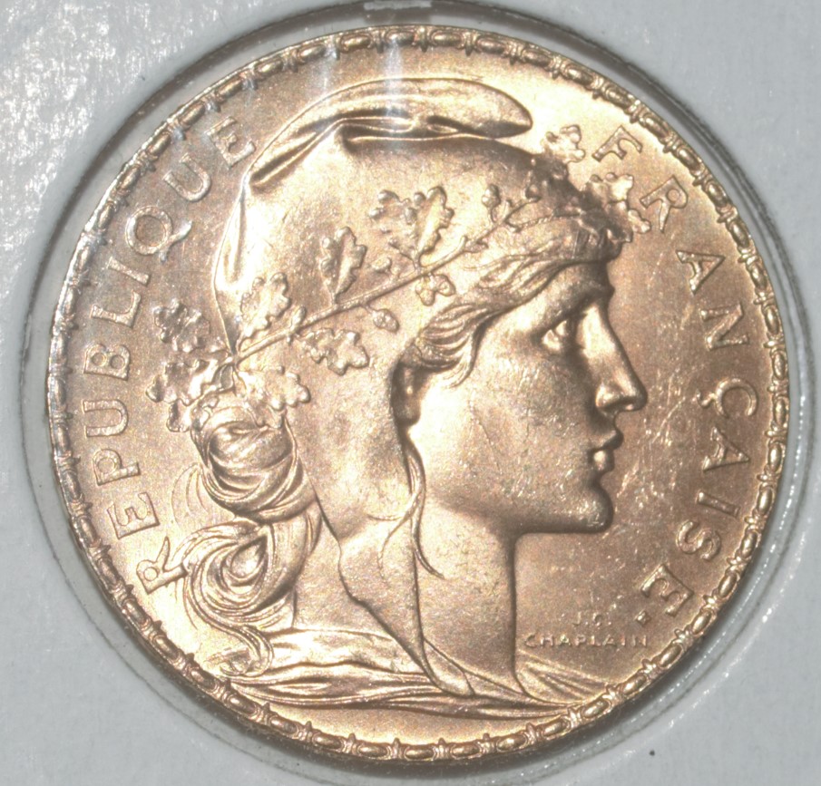  -kirofa - FRANKREICH 20 GOLD FRANCS- MARIANNE 1913 - GOLD 5.81 gr - VZ+++   