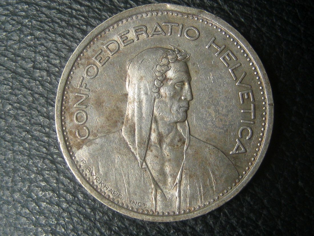  Schweiz 5 Franken 1953 B Confoederatio Helvetica - Kursmünze (1874-1967); 835-er Silber; vz   