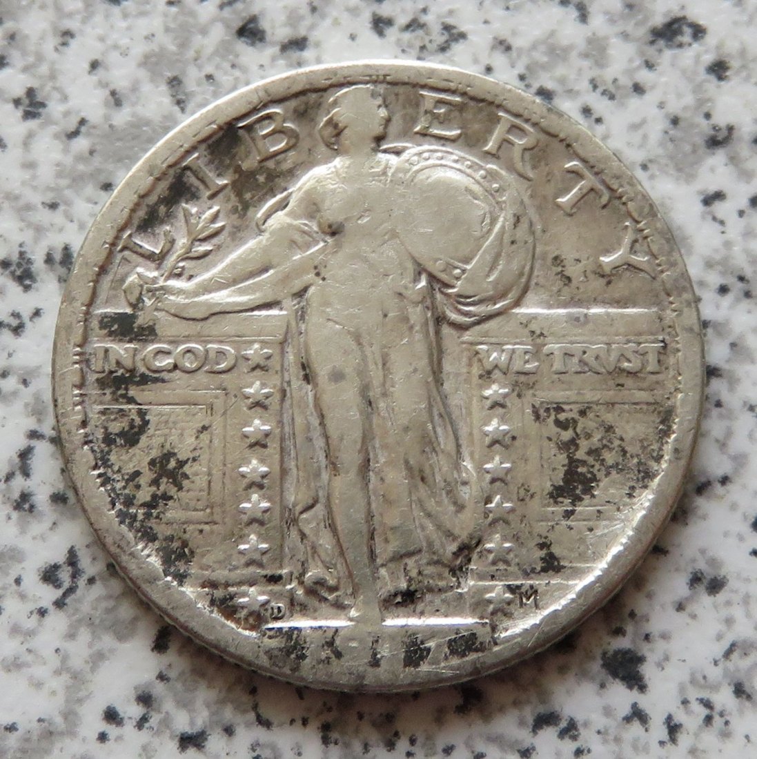  USA Quarter Dollar 1917 D / 25 Cents 1917 D   