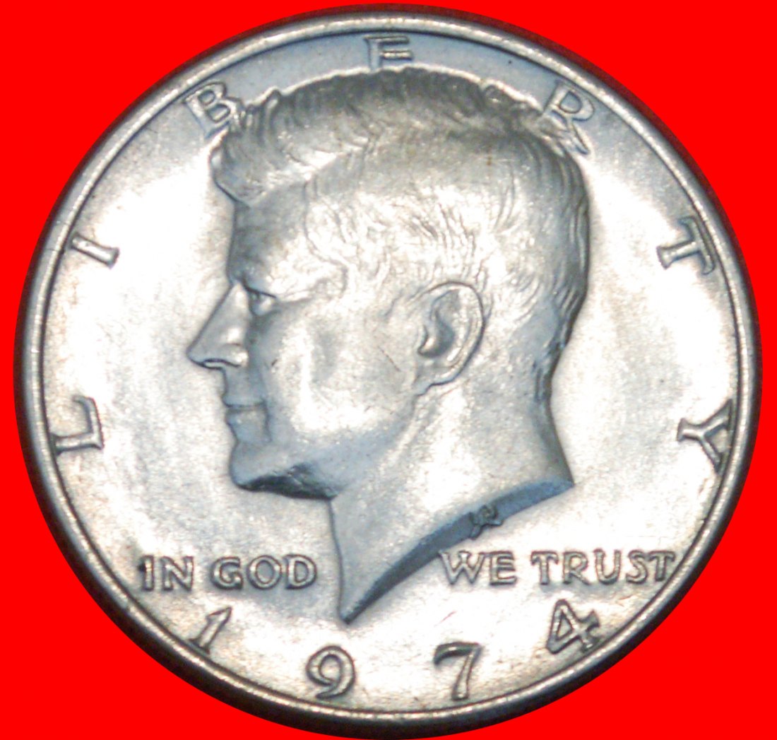  * EAGLE (1964-2024): USA ★ 1/2 DOLLAR 1974D KENNEDY (1960-1963)! MINT LUSTRE★LOW START ★ NO RESERVE!   