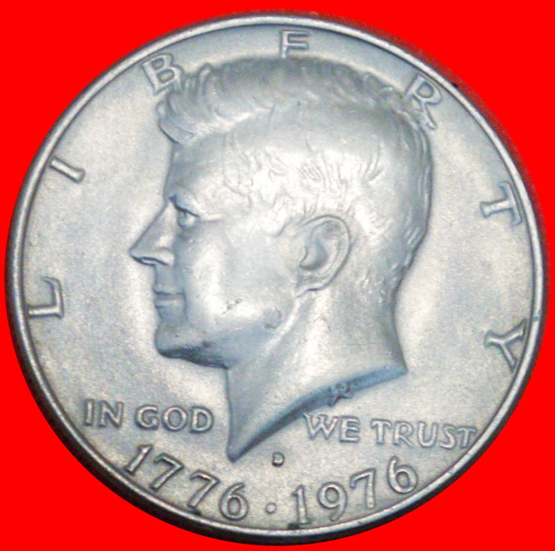  * KENNEDY (1960-1963): USA ★ 1/2 DOLLAR 1776-1976D! uSTG STEMPELGLANZ!★OHNE VORBEHALT!   