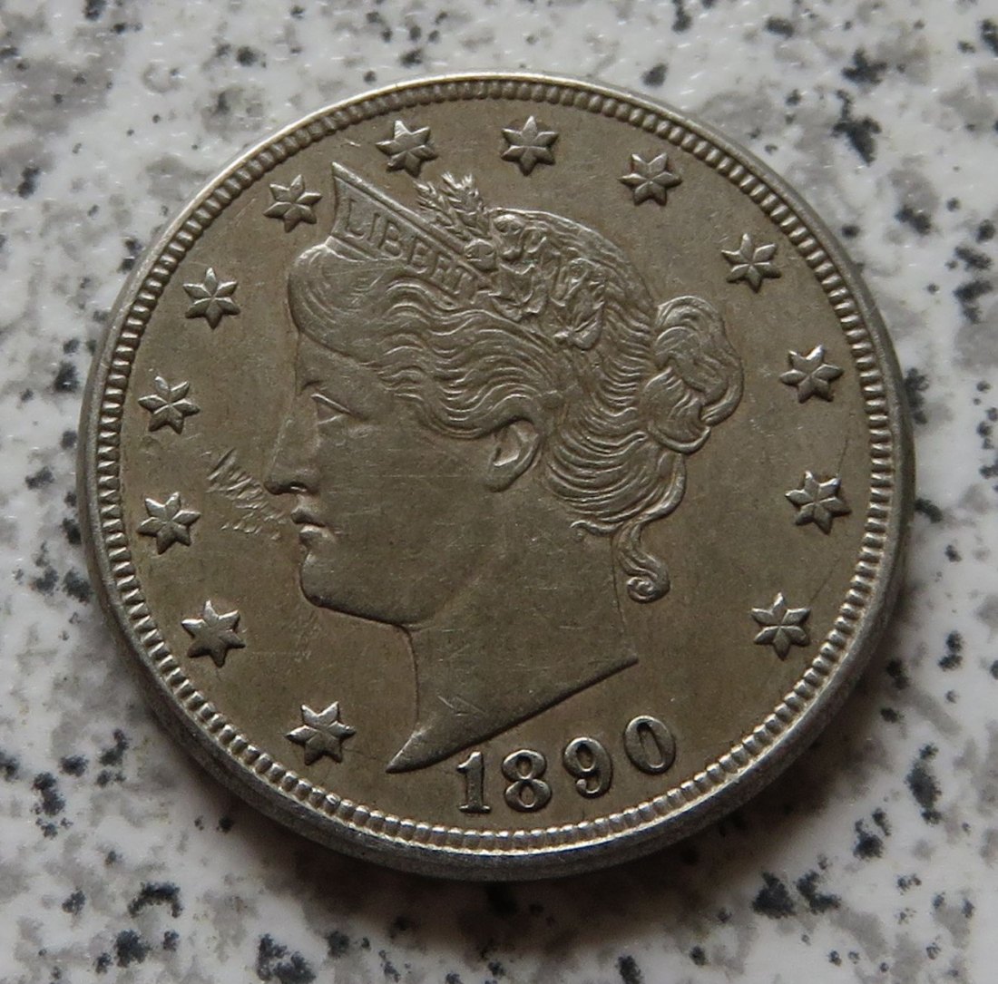  USA 5 Cents 1890 / Nickel 1890   