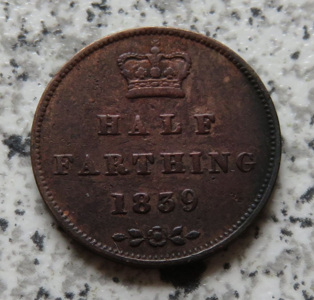  Großbritannien half Farthing 1839   