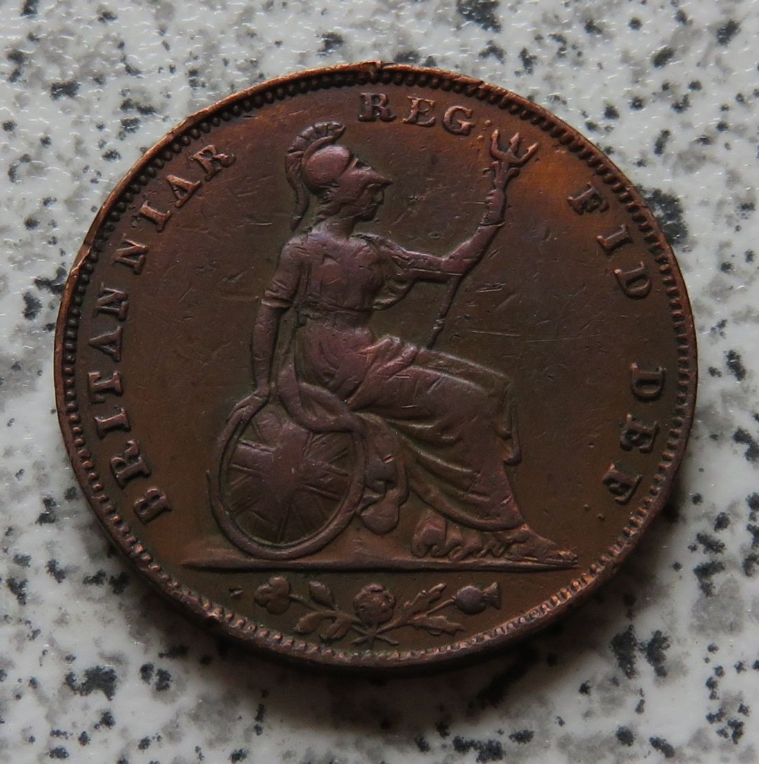  Großbritannien  Farthing 1853 Inverted V statt A   