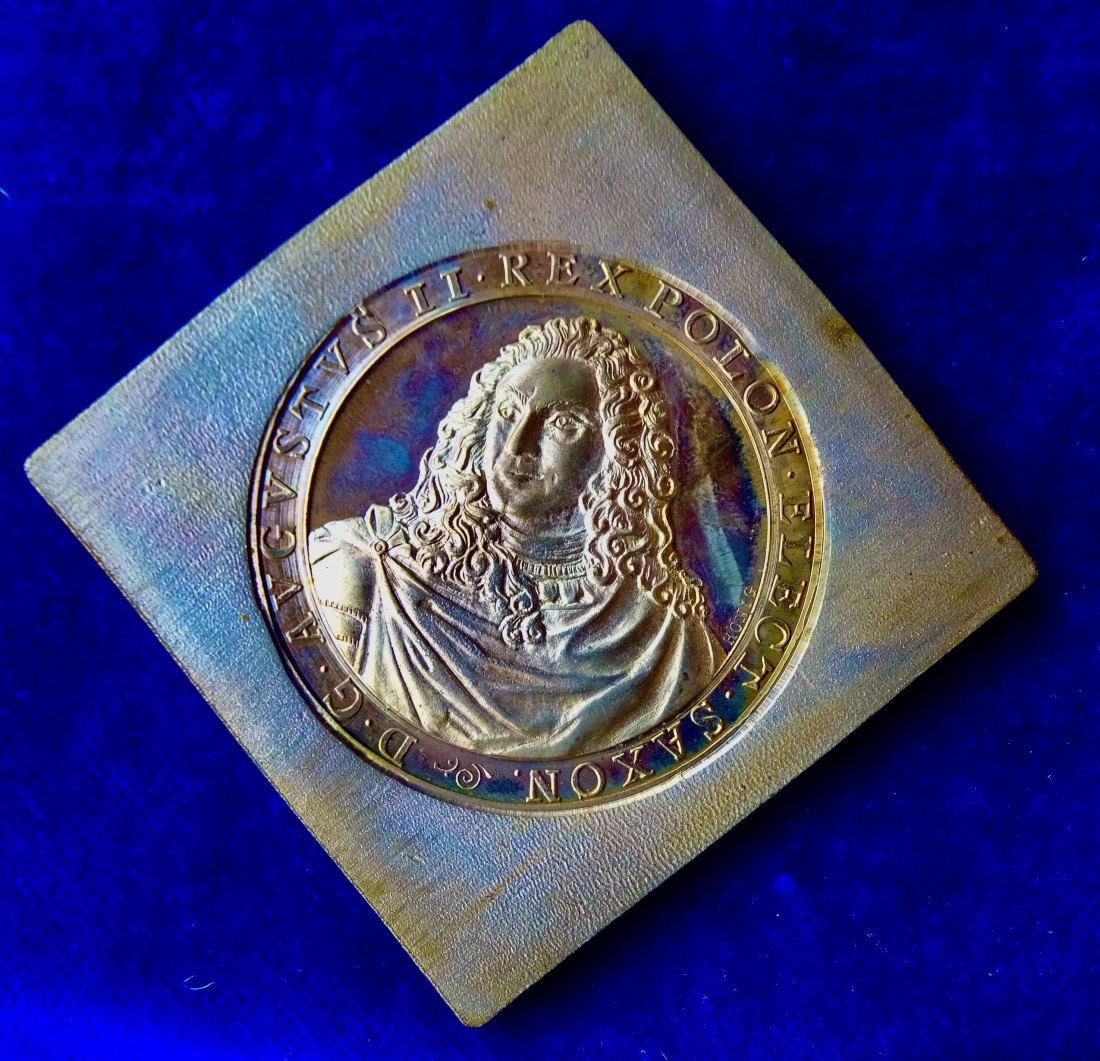  Dresdner Schloss Medaillen Klippe von König 1990 o.J. August der Starke   