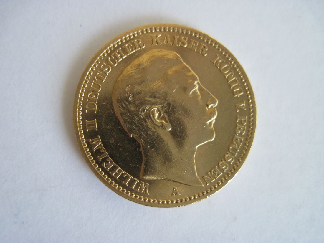  20 Mark 1888 A, Goldmünze Deutsches Reich Preussen Reichsmark Wilhelm II.   