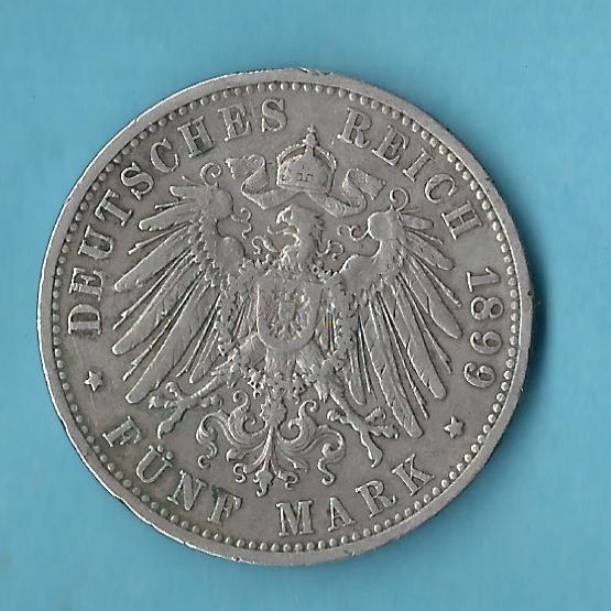 Preussen 5 Mark 1899 Silber Golden Gate Münzenankauf Koblenz Frank Maurer AD610   