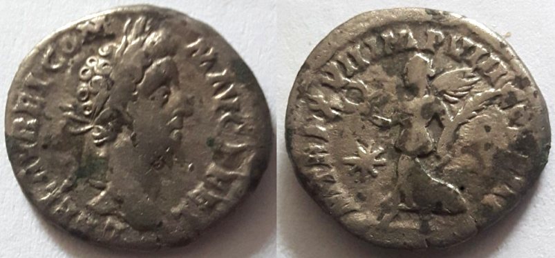  Commodus, AR Denar, Rom, 192 AD, Victoria nach links, RIC III, 237, s.-ss.   